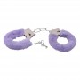 Handcuffs with faux fur bondage cuffs fetish constrictive purple