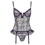 lingerie intimo donna nero guepiere sexy trasparente a perizoma in pizzo black