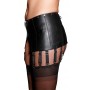 Black leather garters for sexy women with sensual tight opening black