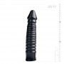 Anal foul all black realistic black maxi vaginal butt plug dildo