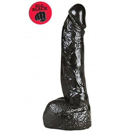 Realistic vaginal dildo anal phallus all black with black suction cup sex toys