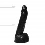 Realistic vaginal dildo anal phallus all black with black suction cup sex toys