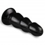 Anal Phallus with Realistic Vaginal Dildo Suction Cup Black Plug all black