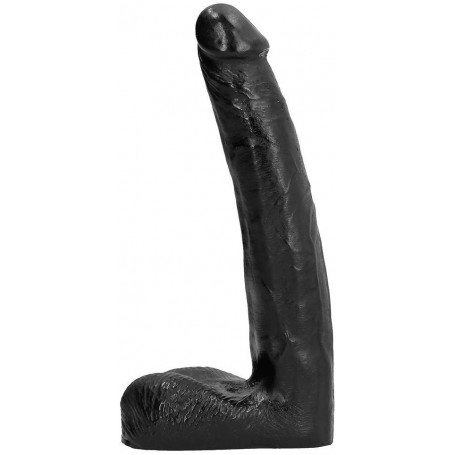 Fallo realistico slim dong nero dildo vaginale anale con ventosa all black 20 cm