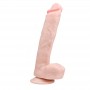 Realistic phallus dildo with suction cup and anal vaginal testicles for men and women