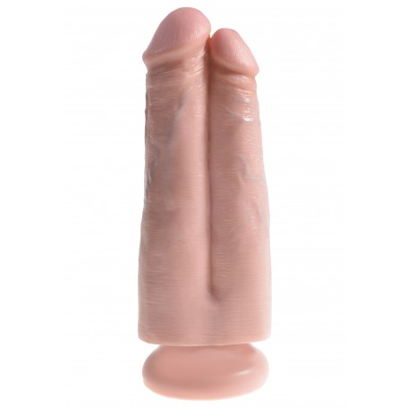 Fallo vaginale dildo realistico con ventosa king cock doppio 7 caramel two in one