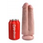 Fallo vaginale dildo realistico con ventosa king cock doppio 7 caramel two in one