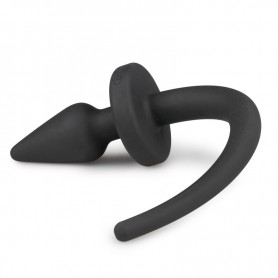 Anal Phallus black silicone plug with realistic dildo tail ass butt black
