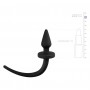 Anal Phallus black silicone plug with realistic dildo tail ass butt black