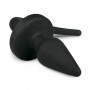 Black silicone plug Anal phallus with realistic dildo tail ass butt maxi black