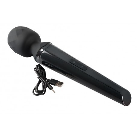 Rechargeable vibrator power wand black