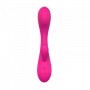 Realistic Phallus Rechargeable Double Vibrator Rabbit Dildo with Clitoral Stimulator