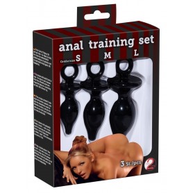 anal training set 3 pezzi plug nero
