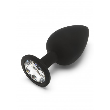 Black silicone plug with jewel