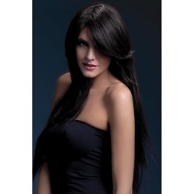 parrucca professionale castano scuro sensuale per donna sexy lunga 71 cm
