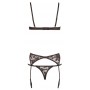 women's underwear lingerie three pieces black HEBE SET