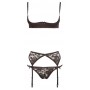 women's underwear lingerie three pieces black HEBE SET