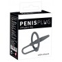 black silicone ring with penis plug black dilator