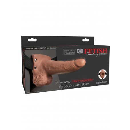 Strap on 6inch Hollow Recharge Strap On Vibrator