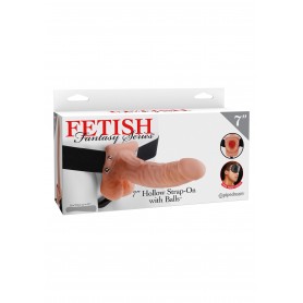 dildo phallus wearable inch Hollow Strap-On Balls flesh