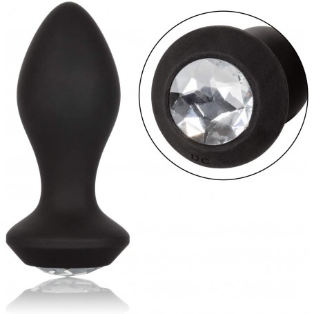 vibrating plug Petite Crystal Probe black