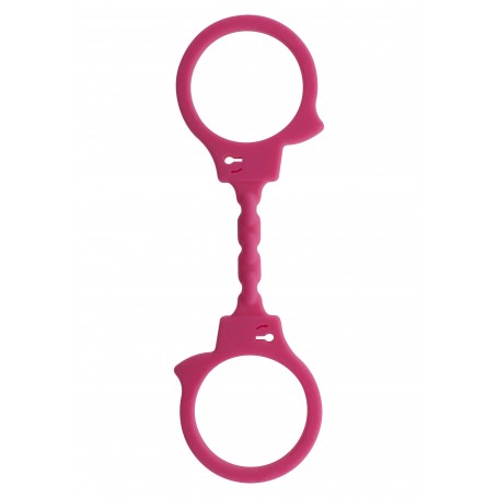 Manette sexy in silicone Stretchy Fun Cuffs pink