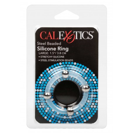 anello fallico Steel Beaded Silicone Ring L