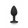 Black Anal Phallus Silicone Plug with Soft Jewel Sexy Toys Black Anal