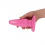 Plug Pink Large with Suction Cup Pink Waterproof Pyramid Anal Dildo