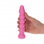 Pink Anal Plug with Dildo Dildo Stimulator Man Woman Waterproof Pink Anal