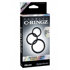 Phallic Rings Kit 3pcs Silicone 3-Ring STAMINA Set