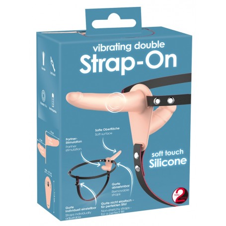 Vibrating Double Strap On wearable vibrator