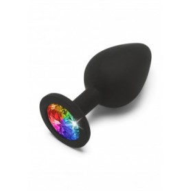 Plug anale in silicone nero Rainbow