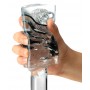 Transparent masturbator with Crysta stimulator