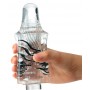 Transparent masturbator with Crysta stimulator