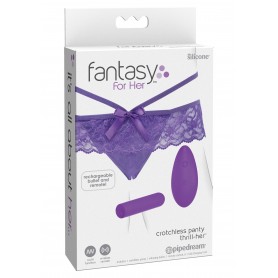 Thong, Open Slip Vibrant Vaginal Stimulator with Remote Control
