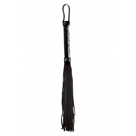 Black bondage leather whip