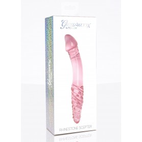 Double vaginal phallus Rhinestone Scepter glass