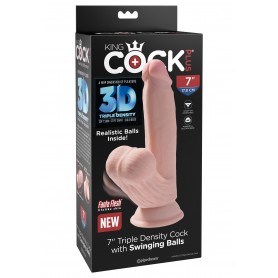 Realistic Anal Vaginal Phallus 3D Cock Swinging Balls 7 Inch