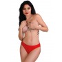 Slip trasparente con apertura intima e pizzo Nicolette crotchless panty