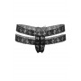 Perizoma in pizzo nero Lucy crotchless thong panty