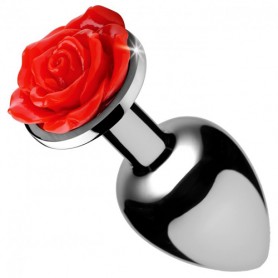Metal Plug Red Rose Analplug S