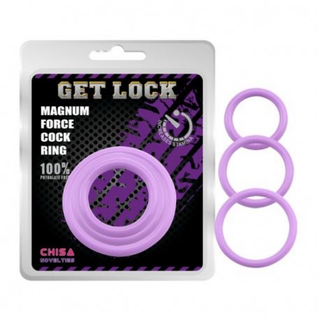 Magnum Force Purple silicone phallic rings set