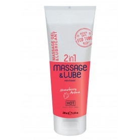 Strawberry Lubricant 200 ml Massage & Glide Gel 2in1 hot