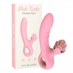 Vibratore vaginale ricaricabile doppio stimola clitoride Pink Taste
