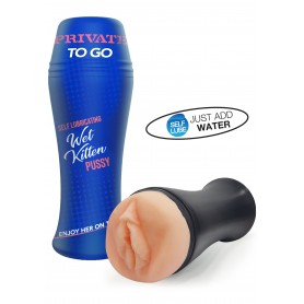 Realistic vagina masturbator Wet Kitten Self Lube To Go