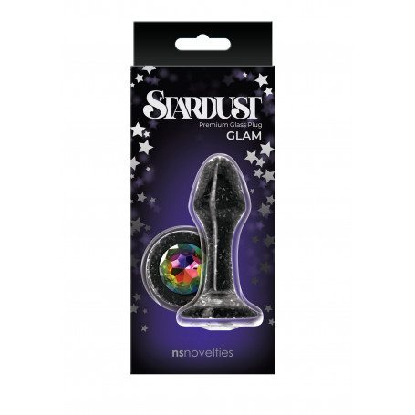 Plug anale in vetro con pietra Stardust glam