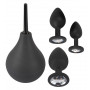 Kit sex toy anale in silicone Doccia intima con 3 anal plug S M L