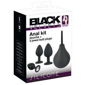 Anal silicone sex toy kit Intimate shower with 3 anal plug S M L