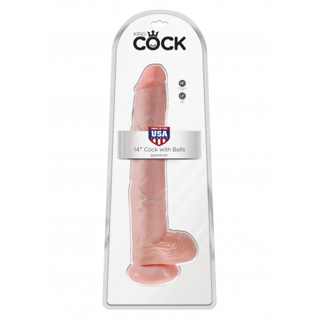 Make it realistic with suction cup KING COCK 14Inch With Balls
